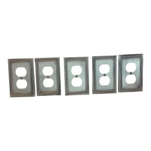 Lot of 5 2005 LHMC Liberty Hardware Metal Electrical Outlet Plate Cover